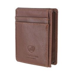 Travelon Leather Hack-Proof RFID Blocking Cash Card Sleeve and Wallet Brown