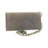 Men's RFID Signal Blocking Tri-Fold Trucker's Wallet in Distressed Brown Genuine Leather with Antique Brass Color Chain