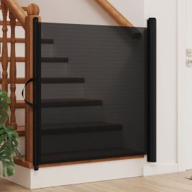 Retractable Pet Gate Black 32.5"x49.2"