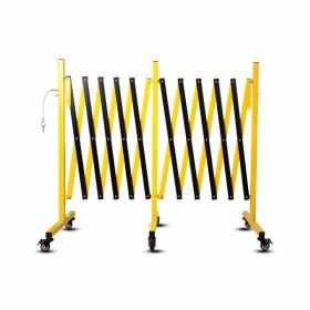 Metal Expandable Barricade, 17FT Traffic Barricade with Casters, Retractable Security Gate