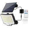 Solar Powered Flood Light Solar IP65 Waterproof Motion Sensor Wall Lamp with Remote 228 LED Beads Detachable Solar Panel 3 Lighting Mode