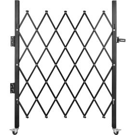 VEVOR Single Folding Security Gate, 48" H x 37" W Folding Door Gate, Steel Accordion Security Gate, Flexible Expanding Security Gate