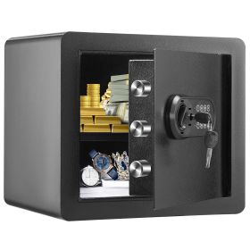 VEVOR Safe 1.2 Cubic Feet Home Safe Steel for Cash Gold 15.8x11.8x13.8 inch