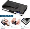 Carbon Fiber Minimalist Wallets For Men - Slim Money Clip Card Holder RFID Blocking Aluminum Metal Case Gifts For Him