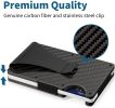 Carbon Fiber Minimalist Wallets For Men - Slim Money Clip Card Holder RFID Blocking Aluminum Metal Case Gifts For Him