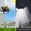 Solar Wall Lamp 74 LEDs 3 Adjustable Head Motion Sensor Flood Light IP65 Waterproof Security Light Outdoor