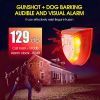 Solar Powered Infrared Motion Sensor Detector Alarm Light with 129db Dog Barking Independent Security Alarm for Home Garden Farm