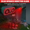 Solar Power Infrared Motion Sensor Detector Alarm Sound Flash Light Home Security Alarm Outdoor Remote Control Animal Repeller