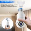 E27 WiFi Bulb Camera 1080P FHD WiFi IP Pan Tilt Security Surveillance Camera with Two Way Audio Night Vision Flood Light Motion Tracking Siren Functio