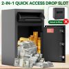 Depository Drop Safe, Front Drop Slot Lock Box with Digital Combination and Anti-Fishing, Silent Deposit Safe Box