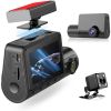 3 Channel Dash Cam for Car with 1080 + 1080 + 480p Three Lenses, Wide Angle Monitoring Range of 140° + 140° + 130°, 24-Hour Parking Monitoring