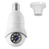 E27 WiFi Bulb Camera 1080P FHD WiFi IP Pan Tilt Security Surveillance Camera with Two Way Audio Night Vision Flood Light Motion Tracking Siren Functio