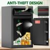 Depository Drop Safe, Front Drop Slot Lock Box with Digital Combination and Anti-Fishing, Silent Deposit Safe Box