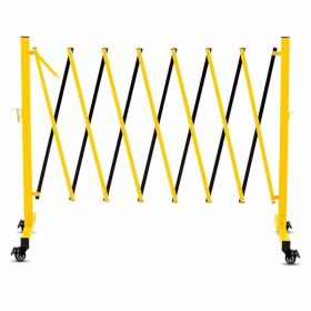 Metal Expandable Barricade, 11FT Traffic Barricade with Casters, Retractable Security Gate