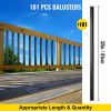 VEVOR Deck Balusters, 101 Pack Metal Deck Spindles, 32"x0.8" Staircase Baluster with Screws, Aluminum Alloy Deck Railing for Wood and Composite Deck