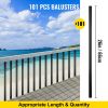 VEVOR Deck Balusters, 51 Pack Metal Deck Spindles, 26"x0.75" Staircase Baluster with Screws, Aluminum Alloy Deck Railing for Wood and Composite Deck