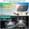 Solar Powered Wall Lights Outdoor Solar Motion Sensor Lights with 4 Adjustable Heads 333Pcs LED Beads 120° Sensing Angle Remote Control Waterproof for