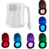 Bathroom Toilet Night LED 8 Color Lamp Sensor Lights Motion Activated Light