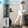 Smart Door Lock with Handle Fingerprints Passcodes Keys Fobs App Control Keyless Entry Door Lock with Keypad Electronic Digital Front Door Lock for Ho