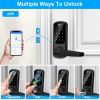 Smart Door Lock with Handle Fingerprints Passcodes Keys Fobs App Control Keyless Entry Door Lock with Keypad Electronic Digital Front Door Lock for Ho