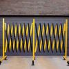 Metal Expandable Barricade, 23FT Traffic Barricade with Casters, Retractable Security Gate