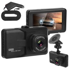 1080P Car DVR 3in Camera Dash Cam Camcorder Camera Recorder with 100° Angle Loop Recording Motion Detection