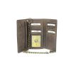 Men's RFID Signal Blocking Tri-Fold Trucker's Wallet in Distressed Brown Genuine Leather with Antique Brass Color Chain