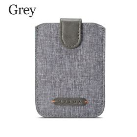 1pc Universal RFID Blocking 5 Slots Credit Card Holder Cell Phone Wallet Case Stick Adhesive (Color: Grey)