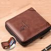 Men's Coin Purse Wallet RFID Blocking Man Leather Wallet Zipper Business Card Holder ID Money Bag Wallet Male