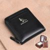 Men's Coin Purse Wallet RFID Blocking Man Leather Wallet Zipper Business Card Holder ID Money Bag Wallet Male