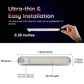 USB LED Closets Lights Dimmable Memory Function Kitchen Cupboard Lighting Bedroom Cabinets Lamps Motion Sensor Night Lights 40CM (Color: 20cm)