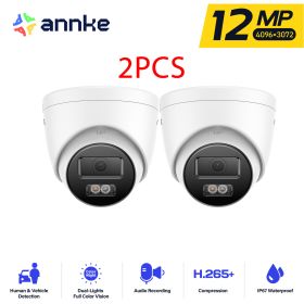 ANNKE 12MP PoE IP Camera Smart Dual Light Network Built-in Mic Surveillance Security Cameras Smart Home Advanced Detection (Sensor Size: 2PCS I91DN)