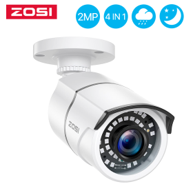 ZOSI 1080P 2MP TVI CCTV 120ft IR Nightvision Motion Sensor Waterproof Home Outdoor Surveillance Security Bullet CCTV camera (Sensor Size: Black)