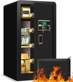 5.0 Cu ft Extra Large Heavy Duty Home Safe Fireproof Waterproof, Anti-Theft Digital Home Security Safe Box With Fireproof (Color: GV-I4K8-LCR2)