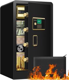 5.0 Cu ft Extra Large Heavy Duty Home Safe Fireproof Waterproof, Anti-Theft Digital Home Security Safe Box With Fireproof (Color: 80CA)