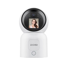 ZOSI 360° Smart Home Security Camera PTZ Auto Tracking Baby Monitor AI Panoramic HD Night Vision Indoor WiFi Surveillance Camera (Sensor Size: C519M4)