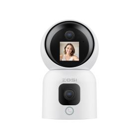 ZOSI 360° Smart Home Security Camera PTZ Auto Tracking Baby Monitor AI Panoramic HD Night Vision Indoor WiFi Surveillance Camera (Sensor Size: C528M6)