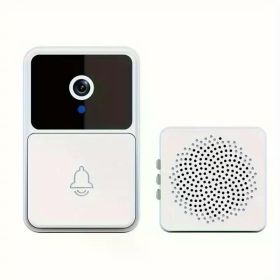 1PS WIFI doorbell camera wireless, smart video doorbell home intercom high definition night vision charging security doorbell (Color: White)