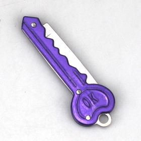 Personalized Mini Self Defense Keychains Suitcase Set Custom Combo Available (Color: Purple, style: Key Knife)