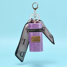 Personalized Mini Self Defense Keychains Suitcase Set Custom Combo Available (Color: Purple, style: Lipstick Bag)