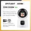 ZOSI 360° Smart Home Security Camera PTZ Auto Tracking Baby Monitor AI Panoramic HD Night Vision Indoor WiFi Surveillance Camera