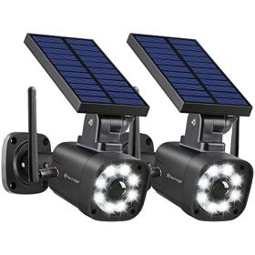 Techage SL669; Solar Battery Powered; Fake Security Camera; Motion-Activated Floodlights; Realistic Look; Easy To Install; IP66 Waterproof; Warning St (Color: White)