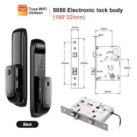 Electronic Fingerprint Biometric Frosted Panel Digital Smart Door Lock WiFi TUYA or TTLock APP Password IC Card Security (Color: TTLock ( bluetooth ), Ships From: China)