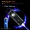 Rechargeable Personal Safety Alarm Portable 130dB Self-defense Siren with Strobe Light LED Light Carabiner