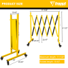 Metal Expandable Barricade,Folding Security Gate Safety Barrier with Casters,Mobile Barrier Gate, Adjustable Traffic Fence for Road Construction